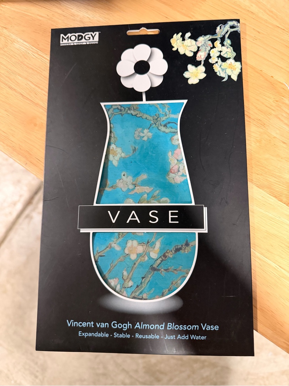 Vincent van Gogh Almond Blossom Expandable Blue Vase